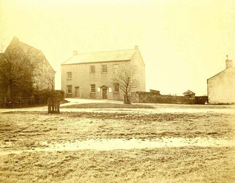 Methodist Chapel 1892.JPG - The Green with Mechanics on the left, and prior to the Methodist Church being built. Dated  August 1892  ( Looking closely at the full size image there are leaves on the trees. ) 